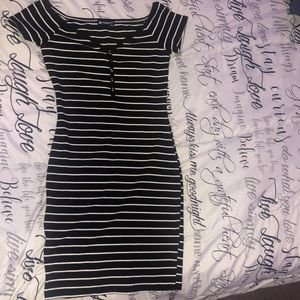 Striped black & White dress.